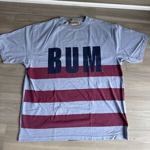 VINTAGE BUM Equipment Shirt‎ Mens L Blue Red Skater Skate Punk 90s USA July 4th